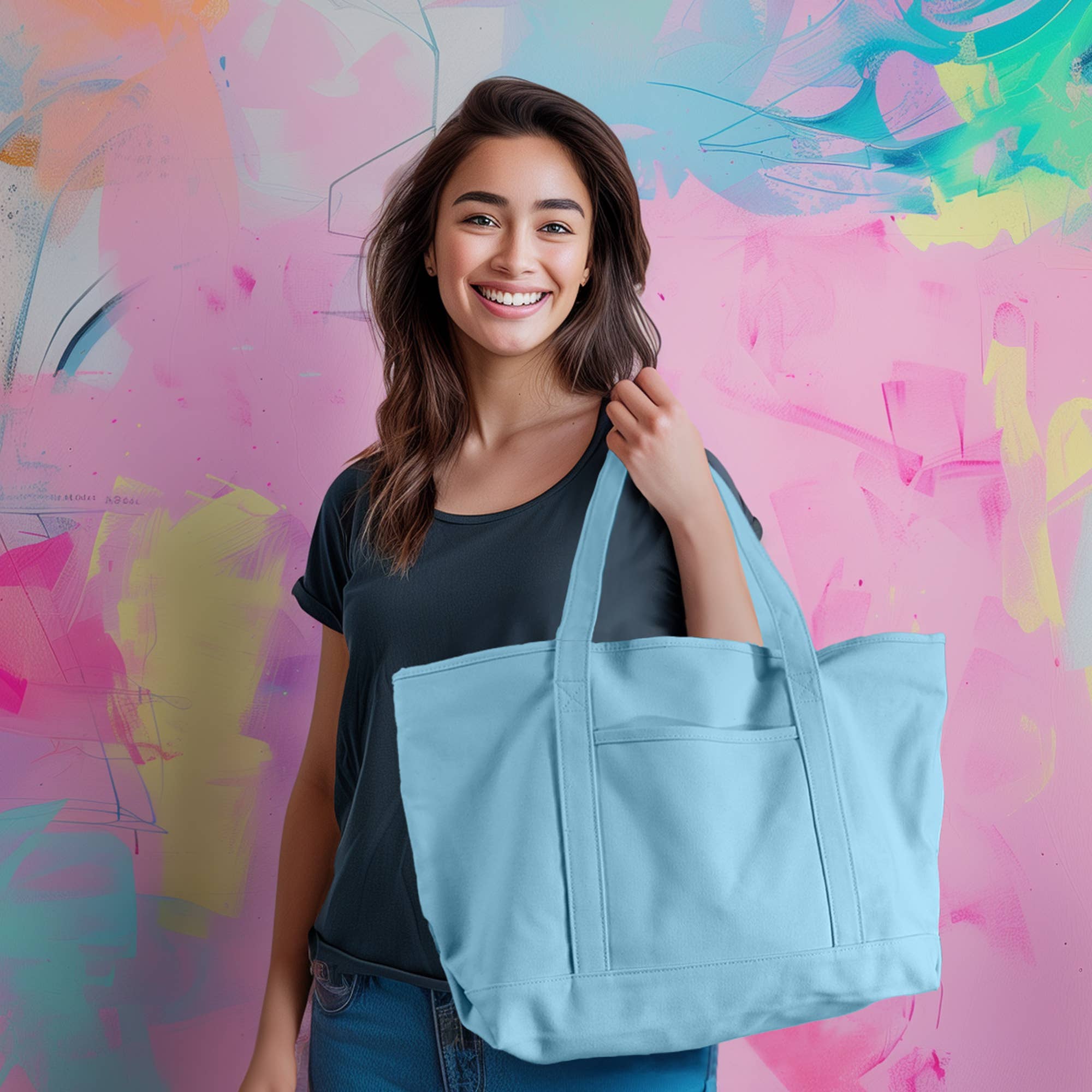 Dalix – Großhandel Tragetasche – Damen – Dalix 23" Deluxe 24 oz. Baumwoll-Canvas-Tragetasche mit Reißverschluss42