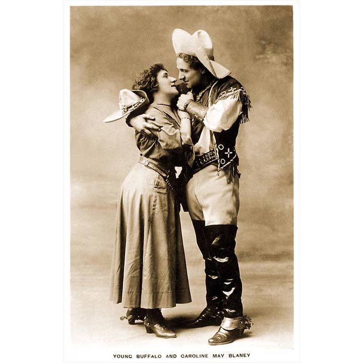 Ansichtkaart CG-31 Cowgirl die danst met Cowboy voor wholesale door Found Image Press