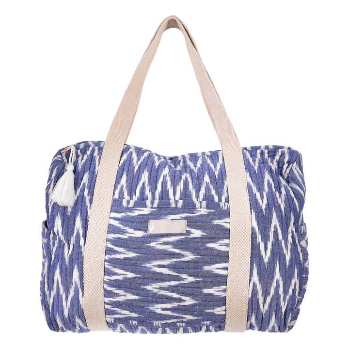 ABRACOLORS – Engroshandel Stor rejse- og weekendtaske - Dame – Blå ikat taske