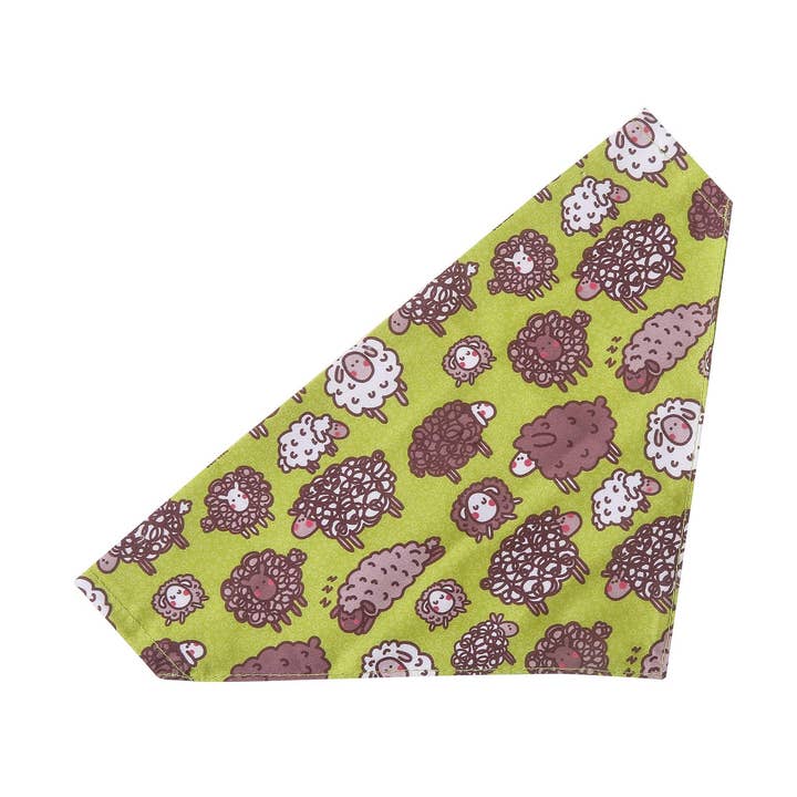 Eco Chic Recycled Dog Bandana - Cute Sheep Green for wholesale by Eco Chic