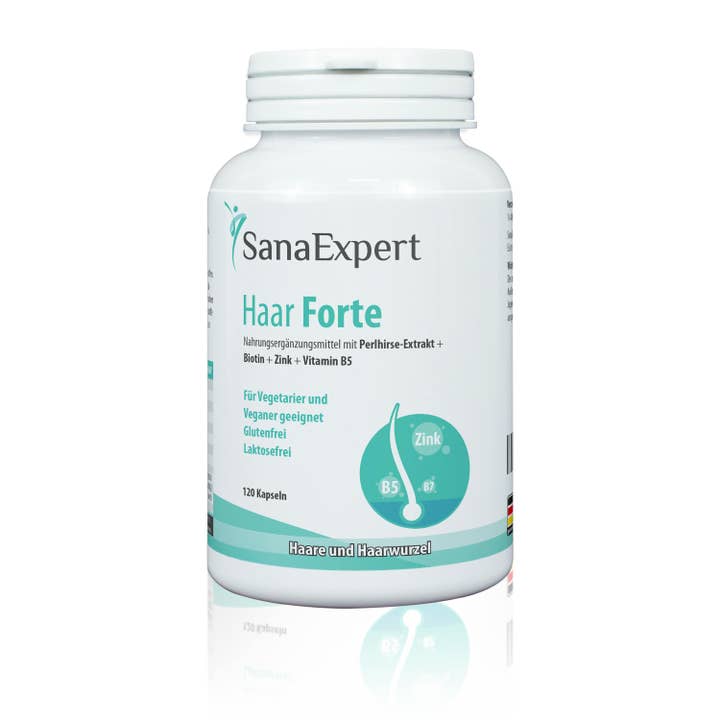SanaExpert GmbH – Großhandel Nahrungsergänzungsmittel/Vitamin zum Einnehmen – SanaExpert Haar Forte, Kapseln, 120 Stück