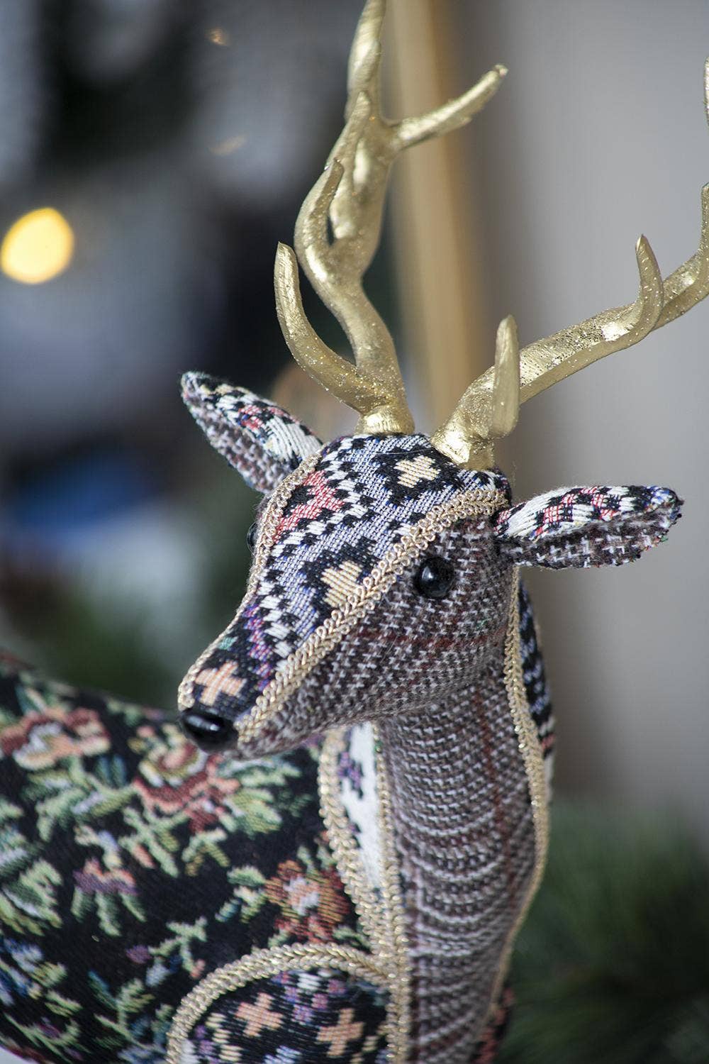 A&B Home Group Inc. - Wholesale Christmas Decoration - 13x6.3x16.5" Majestic Velvet Deer Figurine3