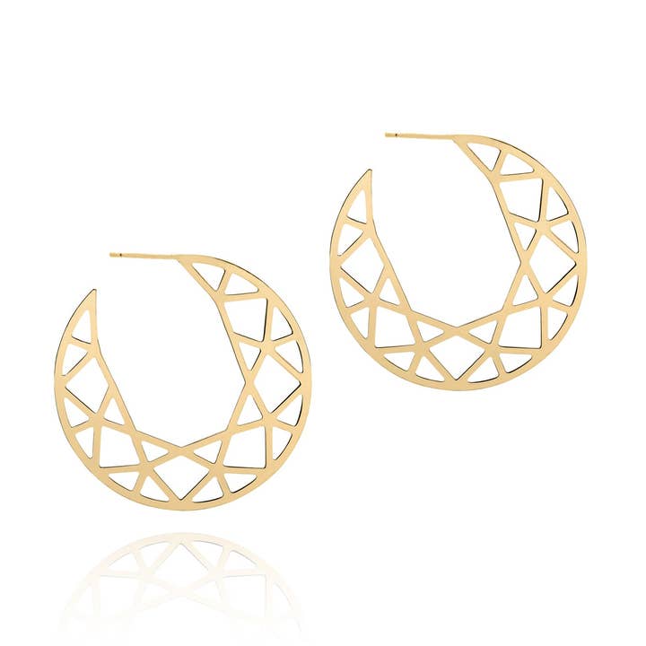 Brilliant Diamant Hoop Øreringe - Guld for engroshandel hos Myia Bonner