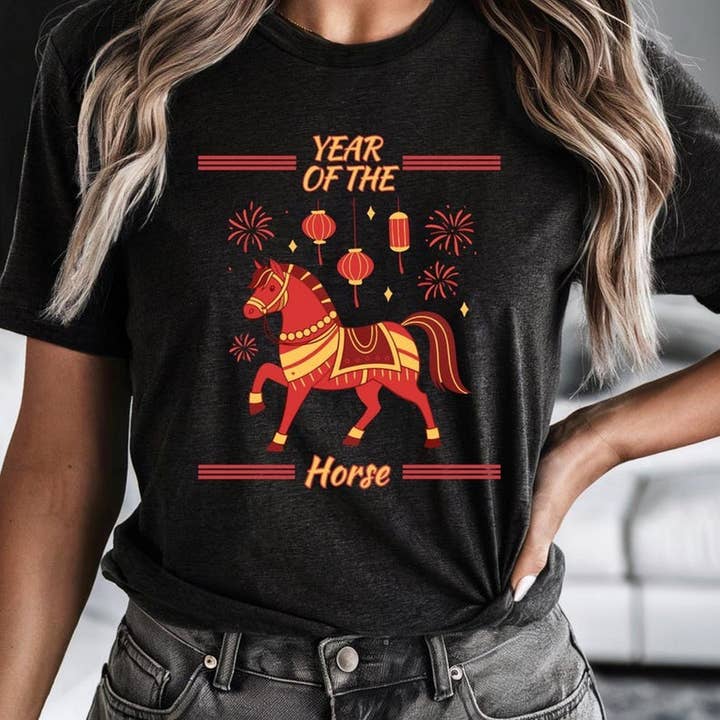 Year of the Horse T-Shirt, Chinese Lunar New Year Tee for wholesale by AJCanvasPrints