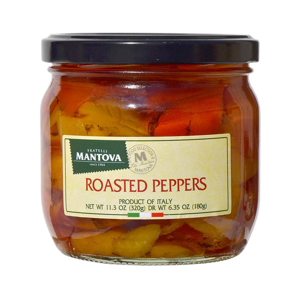 Fine Italian Food - Wholesale Pickled Vegetables - Mantova Roasted Peppers, 11.3 oz.