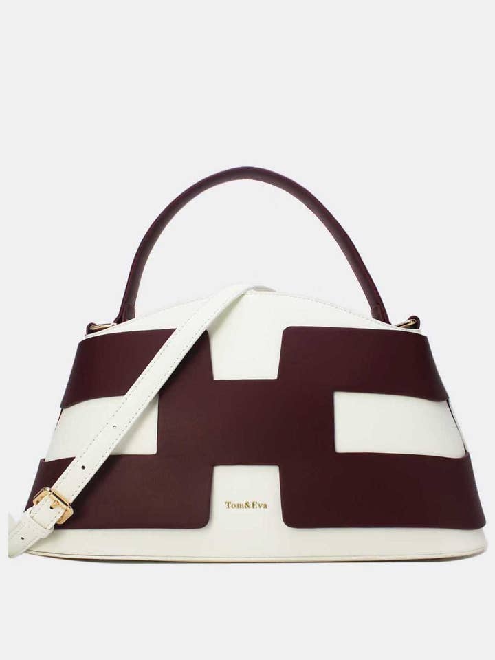 Two-Tone Smooth Leather Effect Handbag 24B-5862 for wholesale by Tom&Eva (F.D.M diffusion)