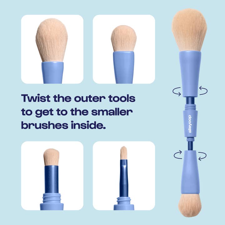 Alleyoop Makeup - Wholesale Makeup Brush Set - Overachiever - 4-in-1 Makeup Brushes