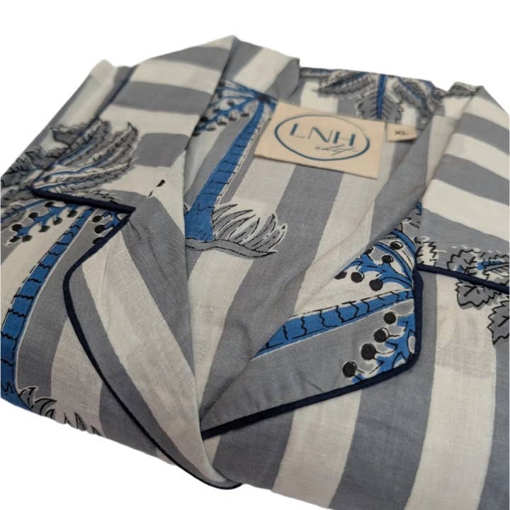 LNH EDIT - Wholesale Sleepwear Set - Women's - Palm Grey Pyjama Set1