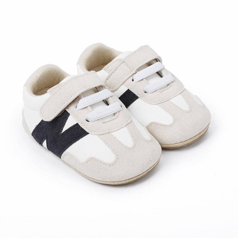 Kids Charm Online - Wholesale Crib Shoes - Baby - Cream N baby shoes w/ Velcro for easy on & off. YSA0512