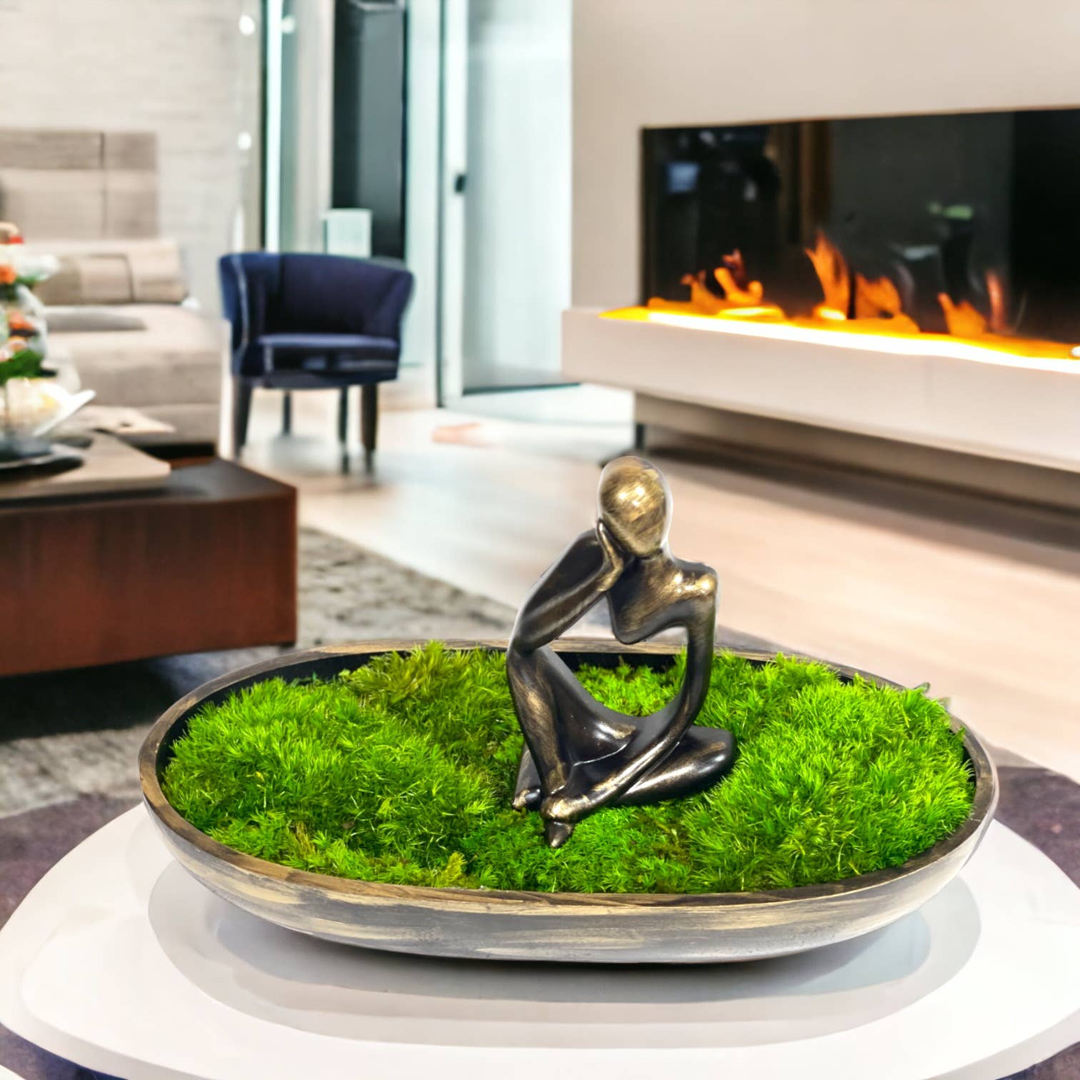 Planters Made in the USA - Wholesale Decorative Tabletop Object - Moss Table Centerpiece Decor Preserved Plant, Forever Green29