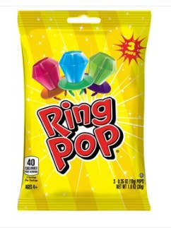 Confezione da 3 di Topps Ring Pops x 12 unità per la vendita all'ingrosso da parte di iSweet.ca