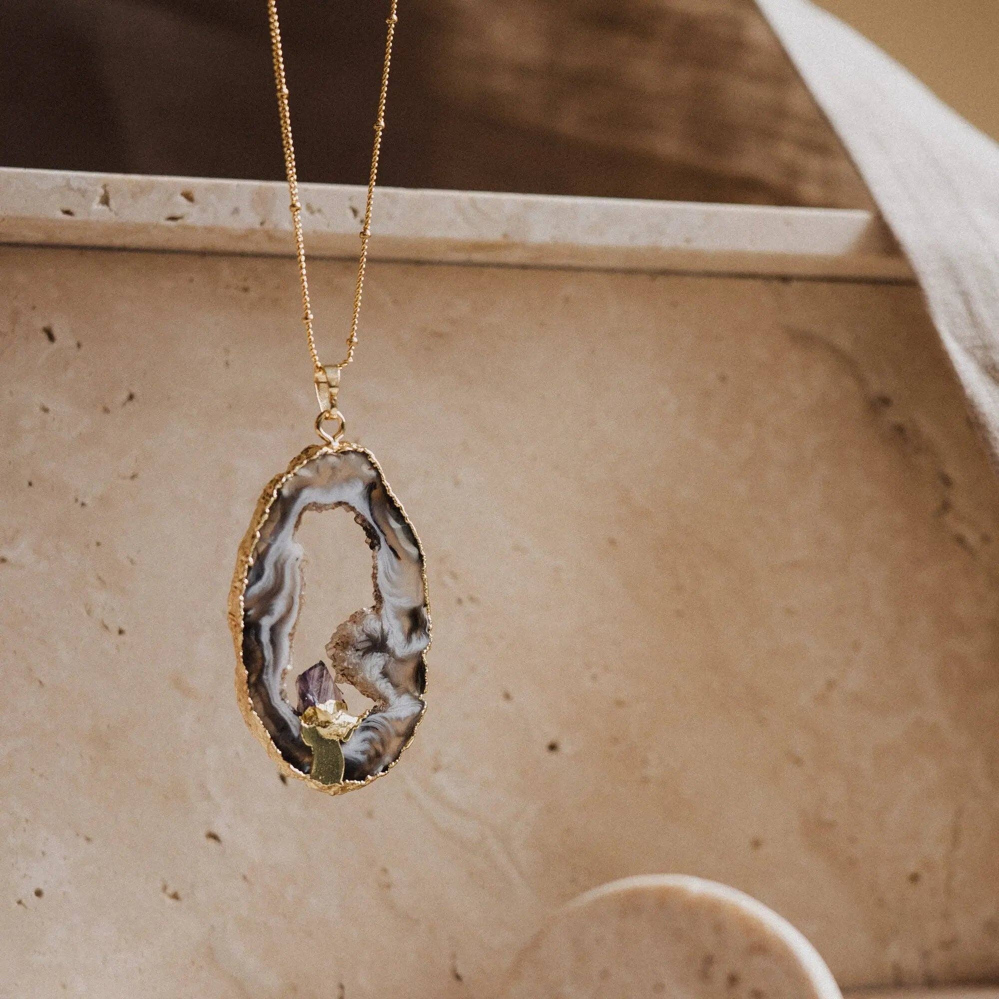 PHOEBE´S - Vente Colliers à pendentif - Collier d'Agate, Pendentif Rustique2