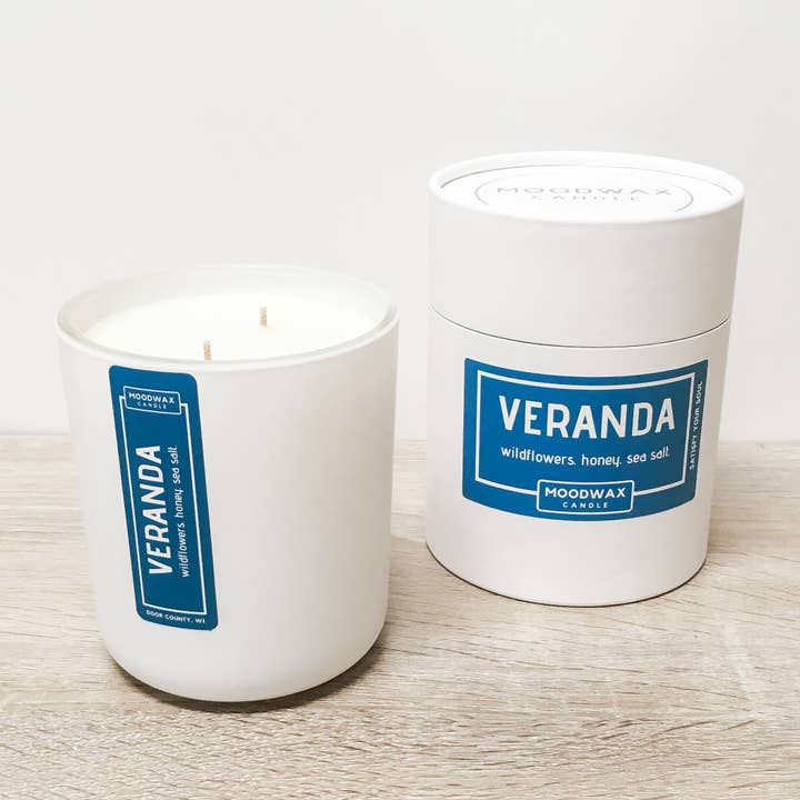 VERANDA - Matte White Glass Vessel for wholesale by Moodwax Candle