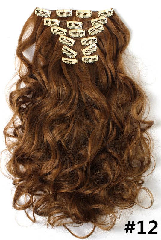 BrookPark Beauty – Großhandel Extensions – 7-teiliges Clip-In-Set für lange, lockige, hochtemperaturbeständige Seidenperücken7