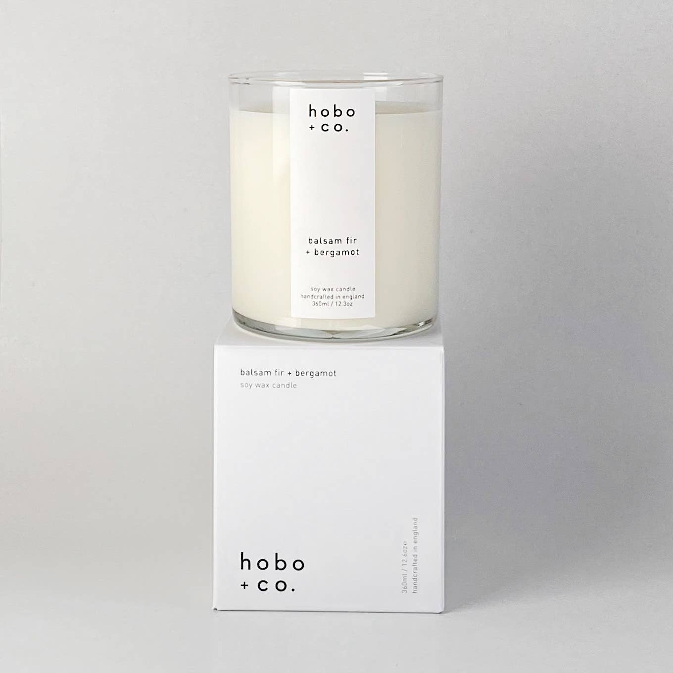 hobo + co. candles - Vendita all'ingrosso Candela in vasetto - Candela di soia grande abete balsamico + bergamotto2