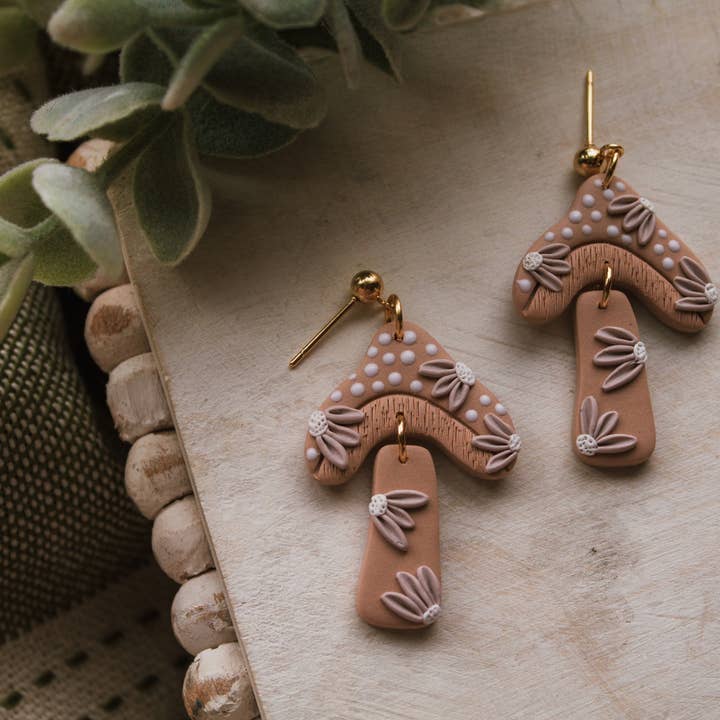Orecchini pendenti a forma di fungo nudo per la vendita all'ingrosso da parte di Lucky Penny Designs