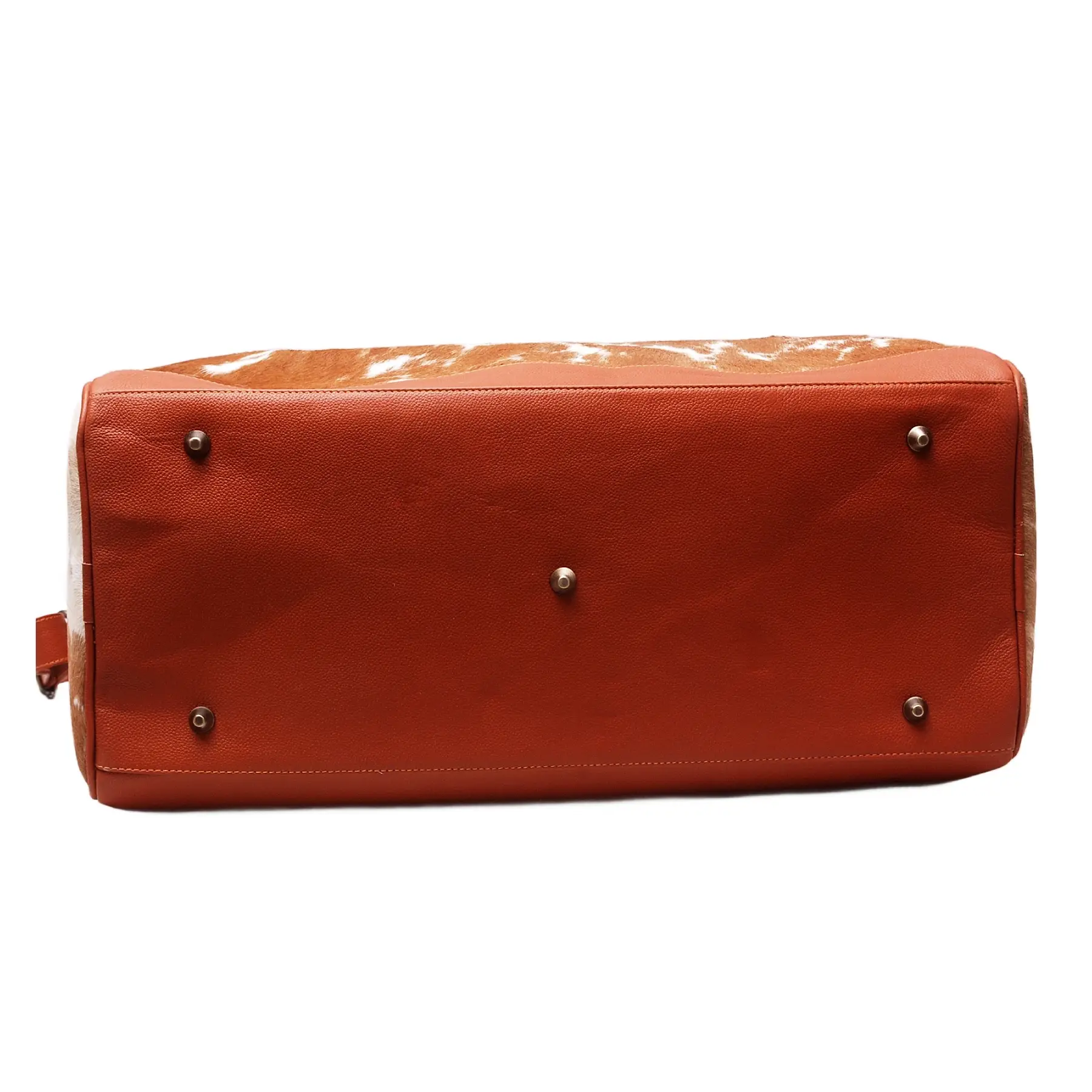 ventinots - Wholesale Weekender Bag - Women's - Tawny Wooden Tan & White Cowhide Duffle Bag｜Ventinots4