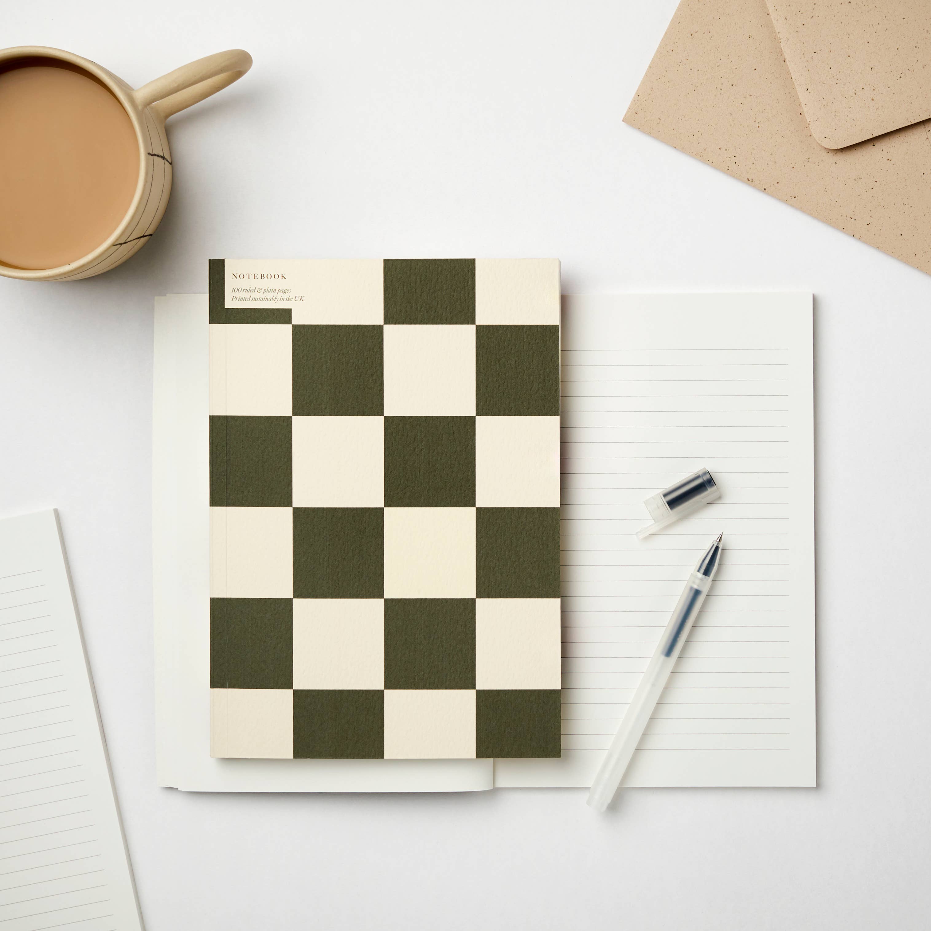 Kinshipped – wholesale Notebook – CHECKERBOARD GREEN NOTEBOOK