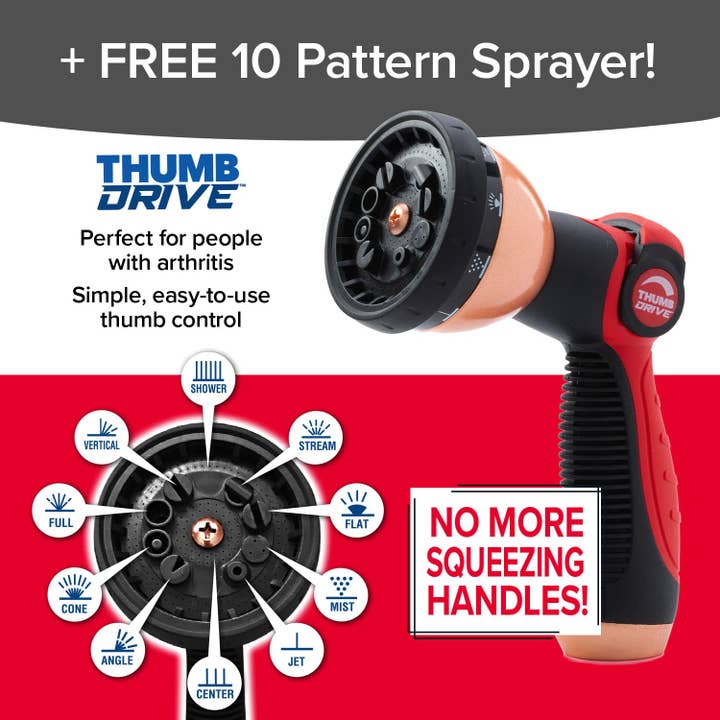 BulbHead - Wholesale Garden Tool - Copper Head w/ Pocket Pivot | Expandable Garden Hose 75 ft6