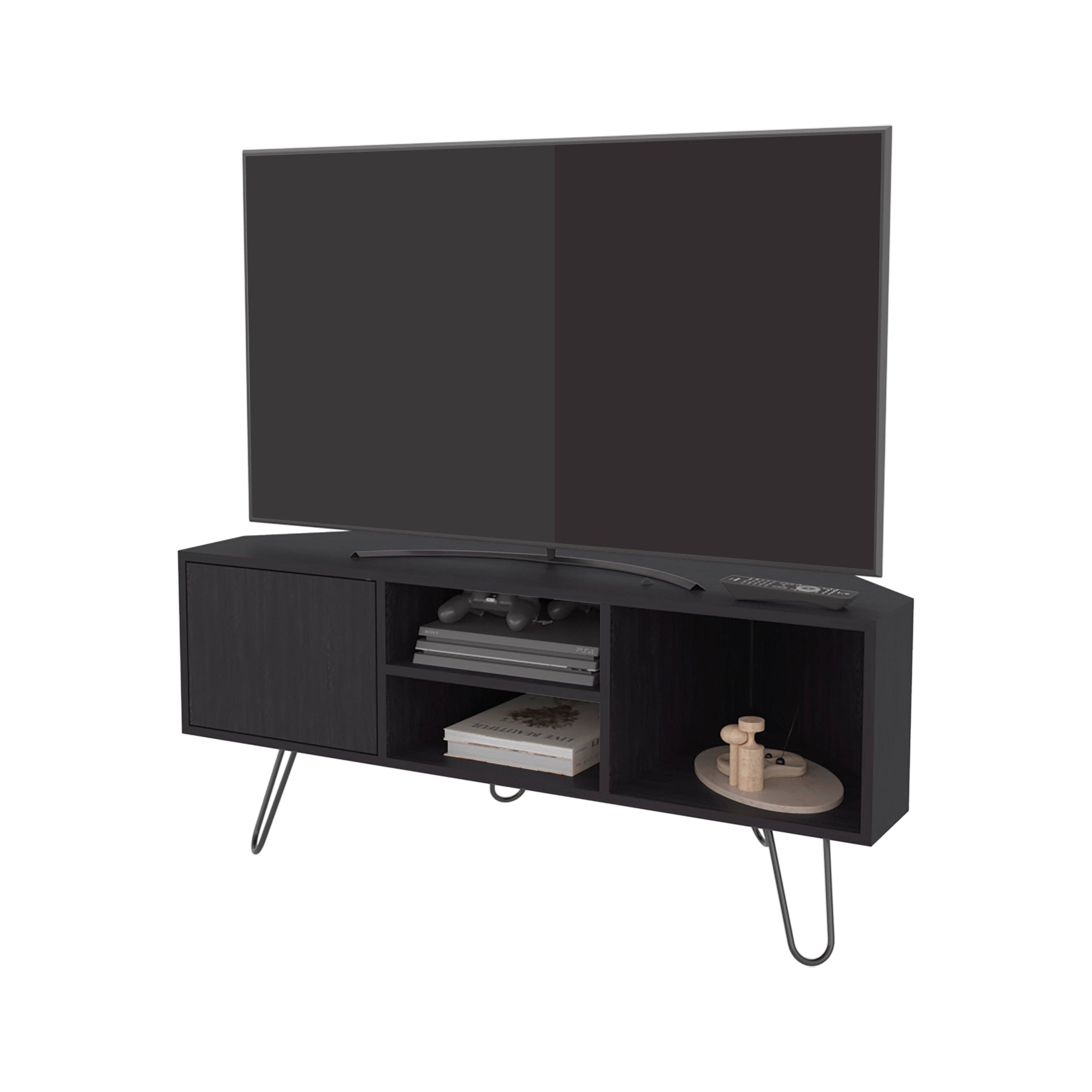 Black Corner Tv Stand Lancaster, Two Cabinets for wholesale on Faire5