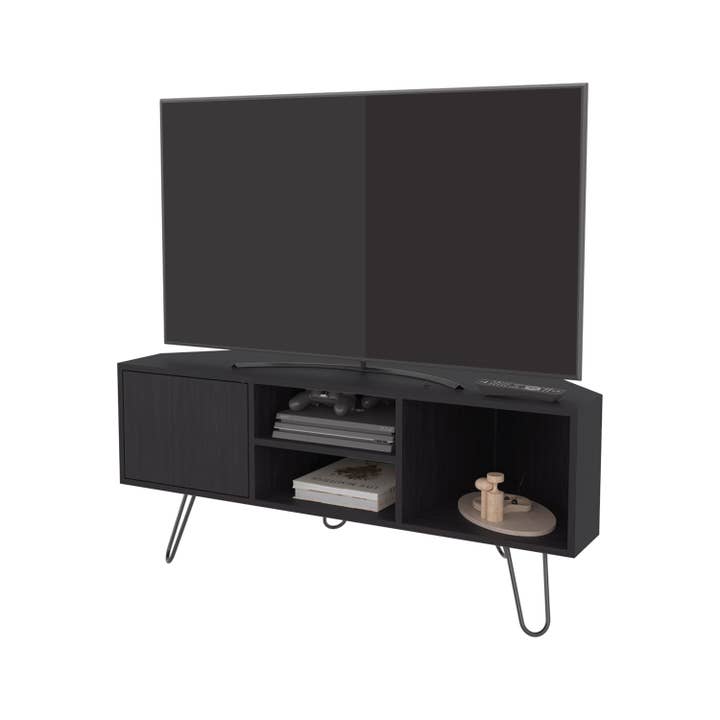 Black Corner Tv Stand Lancaster, Two Cabinets for wholesale on Faire5