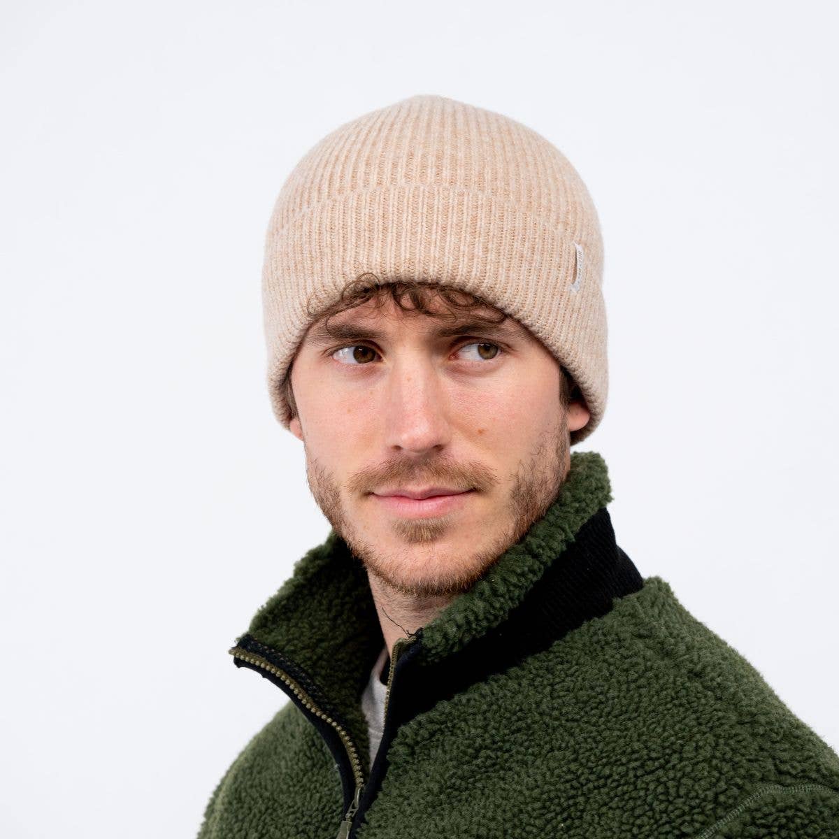 BILLYBELT – Gorro - Unissexo por atacado – Gorro bege de lã de cordeiro1