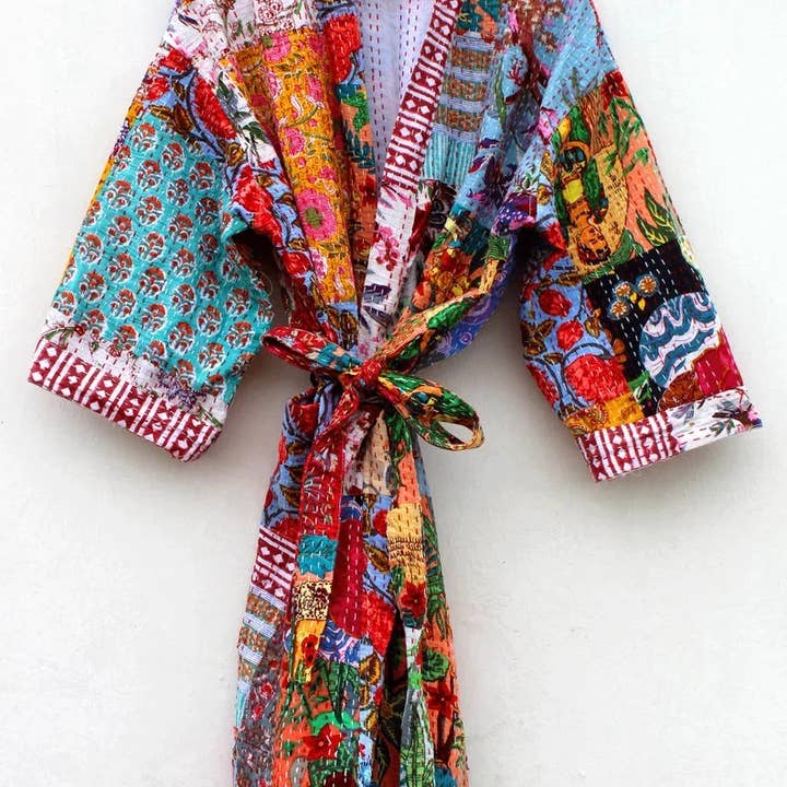 Long Kimono for Men or Women in Patchwork of Multicolor Robe and other Purchase Wholesale cinch sack. Free Returns & Net 60 Terms on Faire trending on Faire.