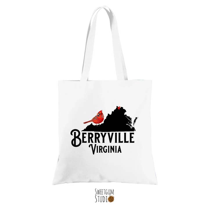 Custom Town Virginia Cardinal Tote for wholesale by Sweetgum Studio