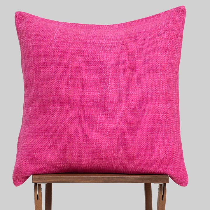 Buttoned Hand-Spun Silk Cushion Cover for wholesale by SADHU HANDMADE NATURALS