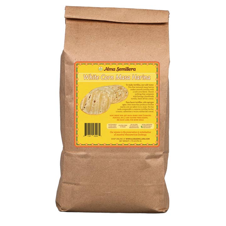 Alma Semillera - Wholesale Cornmeal - White Corn Masa Harina 1.75 lb (Made from Organic Corn)