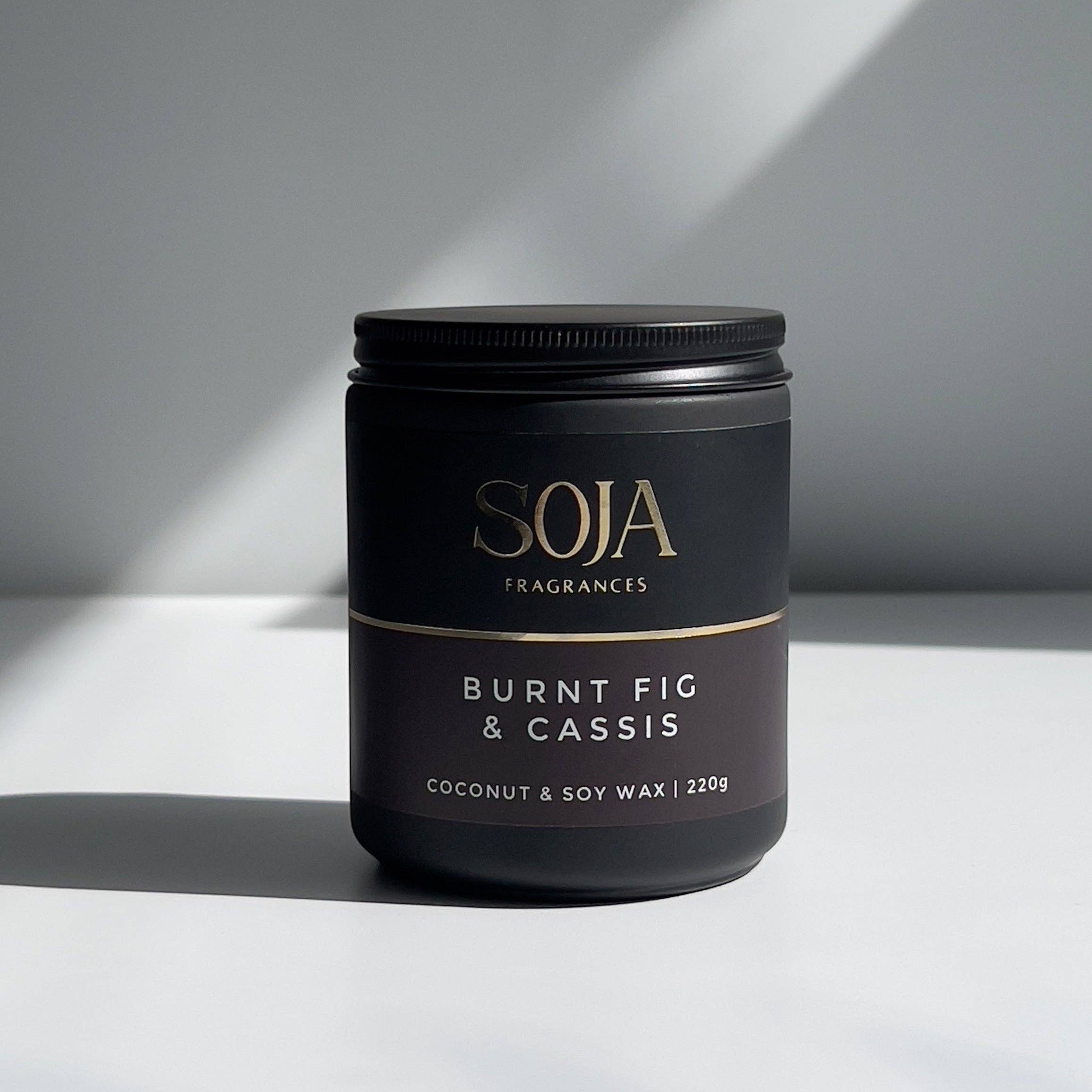 Soja Fragrances - Wholesale Jar/filled candle - Burnt Fig & Cassis 220gm Candle