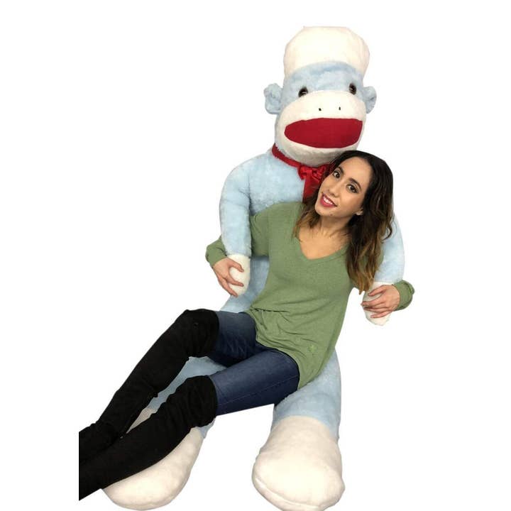 Big Plush - Wholesale Stuffed/Plush Toy - Kids & Baby - Big Plush Blue Color 6 Foot Giant Sock Monkey Soft Huge