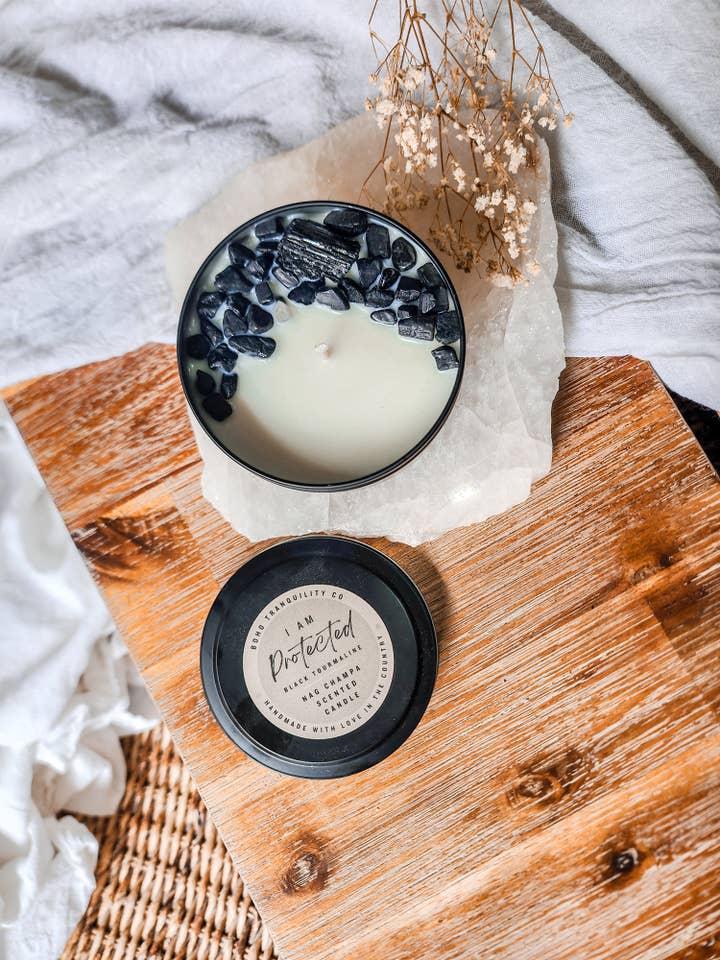 INTENTION CANDLE - PROTECTED for wholesale by Boho Tranquility Co