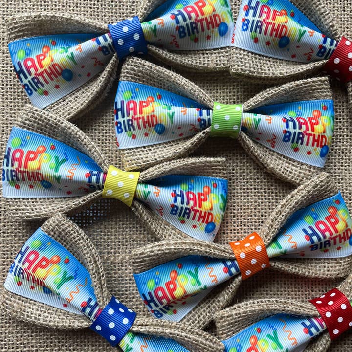 *Happy Birthday Polka Dot Center for wholesale by DOG BOW TIES