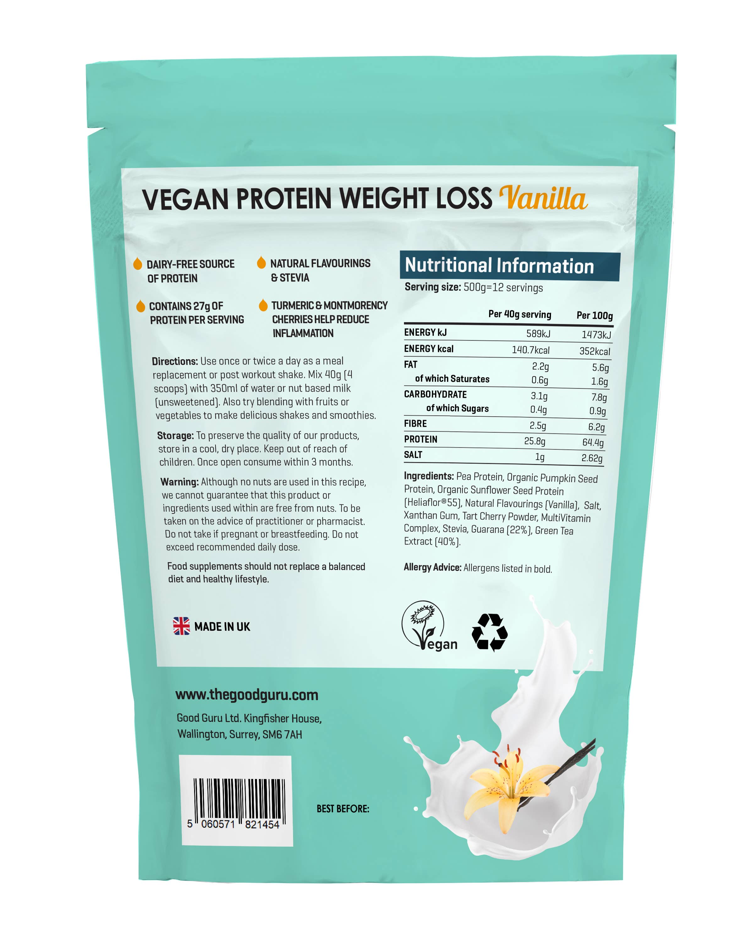 The Good Guru – wholesale Protein/superfood powder – Vegan Protein Powder Weight Loss Vanilla1