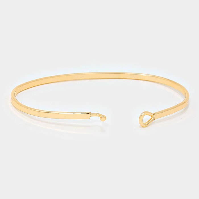 Sensibling Corp. - Wholesale Bangle Bracelet - "Love" Thin Metal Hook Bracelet