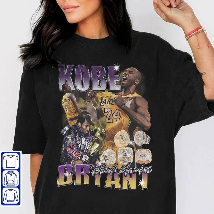 SONDO DESIGN LTD - Wholesale T-Shirt (Graphic) - Women's - Vintage 90s Kobe Bryant Bootleg Shirt, Basketball Lover Tee