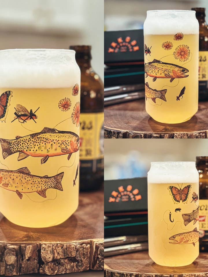 VERRE COLLAGE EAUX SAUVAGES – 18 OZ COLLAB AVEC @Big_Mac_Fishing pour la vente par Wilde Nomad