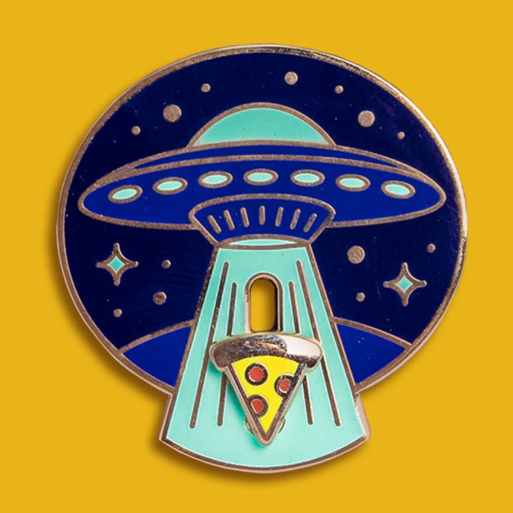 We Come in Pizza Enamel Pin for wholesale by Pretty Useful Co.