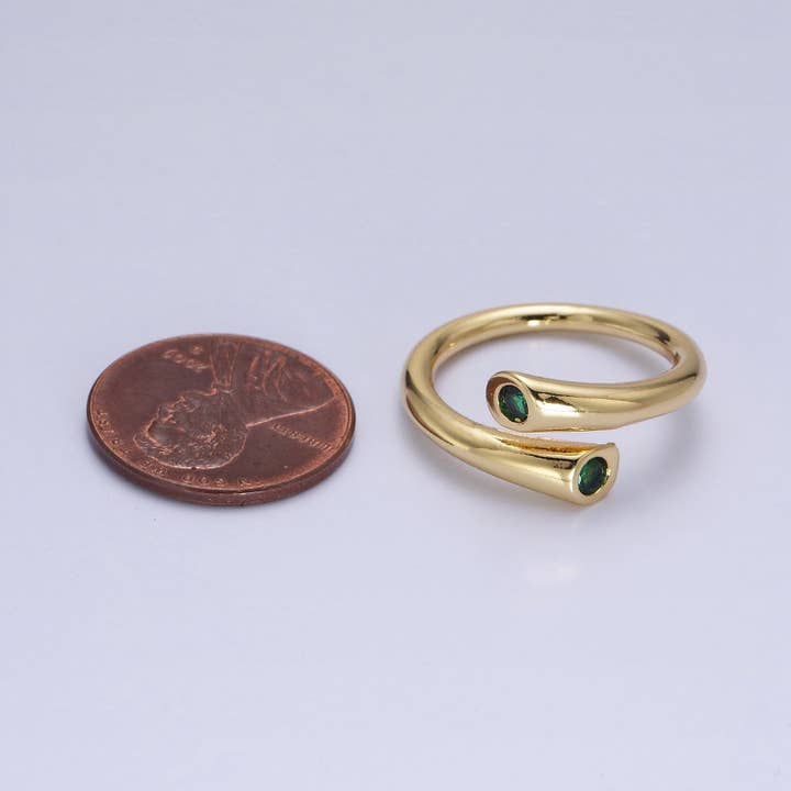 Aim Eternal - Vente Solitaire - Bague câlin en or délicate avec pierre CZ O-1789 ~ O-17944