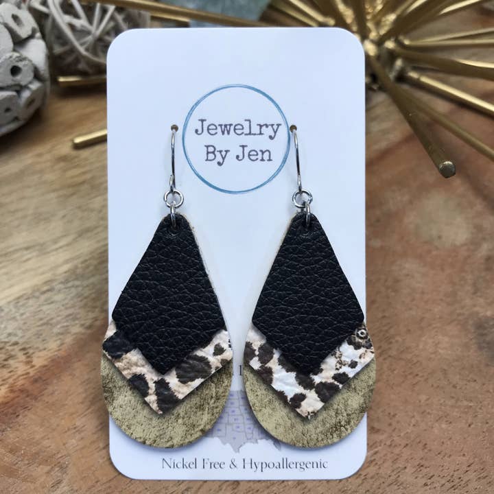 *CLEARANCE* Trois couches : noir, guépard fleuri, crème pour la vente par Jewelry By Jen