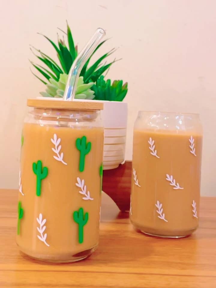 Lata de cactos verde por atacado de Pink pretty designs