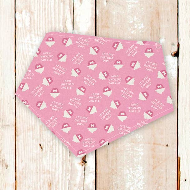 Bandana rose pour chien Gotcha Day Cupcakes (anniversaire, fille) pour la vente par BibbyBubby