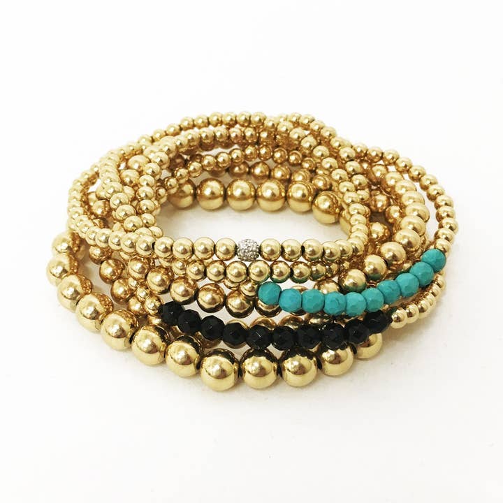 14 Kt gult guld fyllda pärlstav Stretch armband för wholesale av Kelly and Rose Boutique