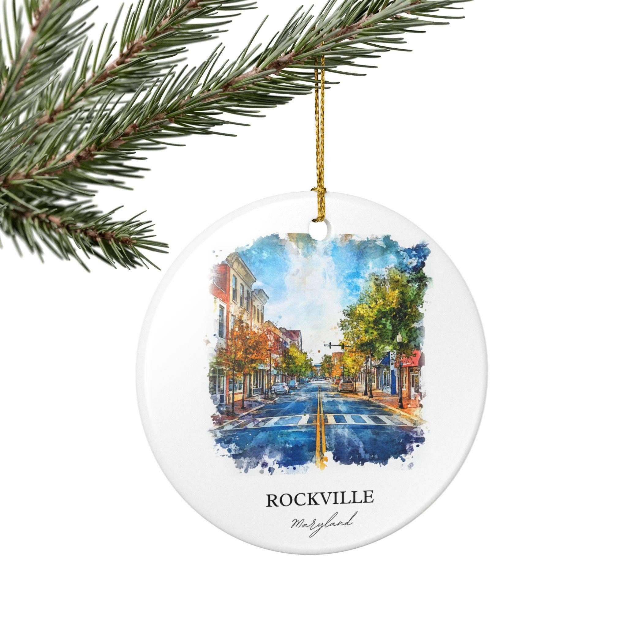 Premium Travel Art – Engroshandel Pynt – Rockville Maryland Ornament: Unik Rockville MD Souvenir, Rockville Julepynt og Autentisk Maryland Gave4