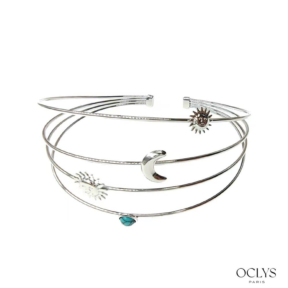 Oclys - Wholesale Cuff Bracelet - Lara stainless steel sun moon arm bracelet1