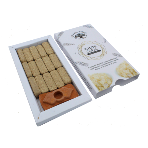 Green Tree - Wholesale Incense - Green Tree White Copal Smudge Bricks (15 bricks with burner)4