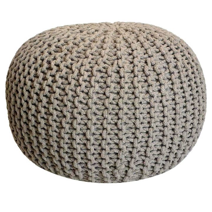 Voglrieder - Wholesale Pouf - Pouf Set of 3 Pieces Diameter 55 cm Knitted Stool Seat Stool Bod