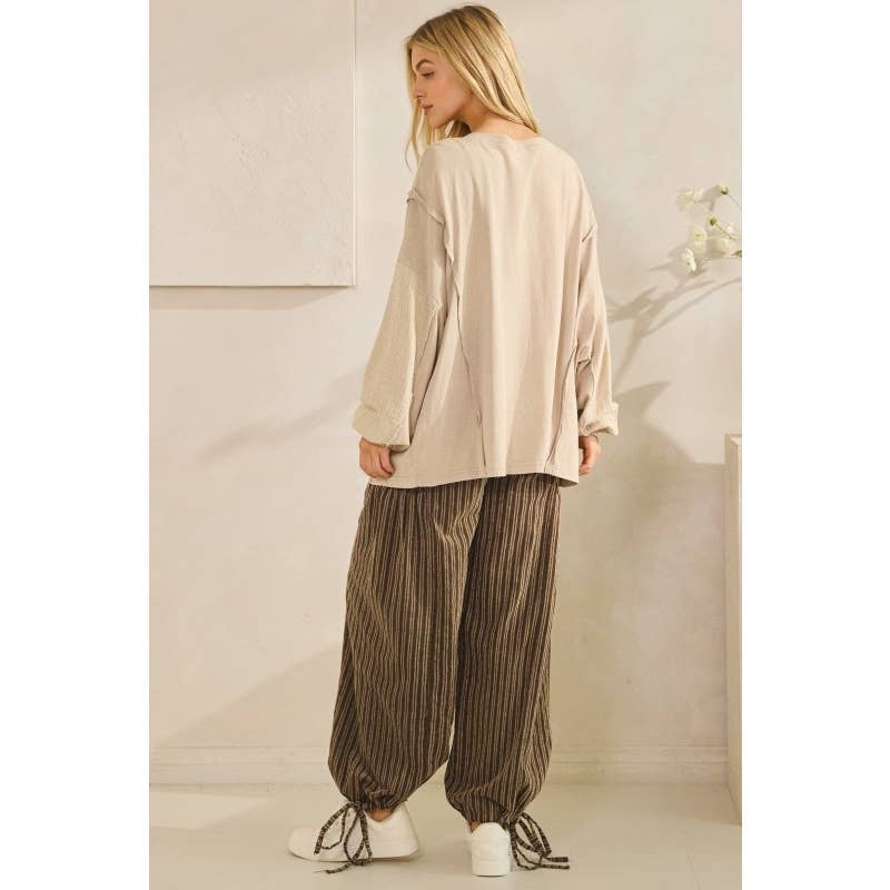 GRAY Studded Heart Patch Top for wholesale on Faire3