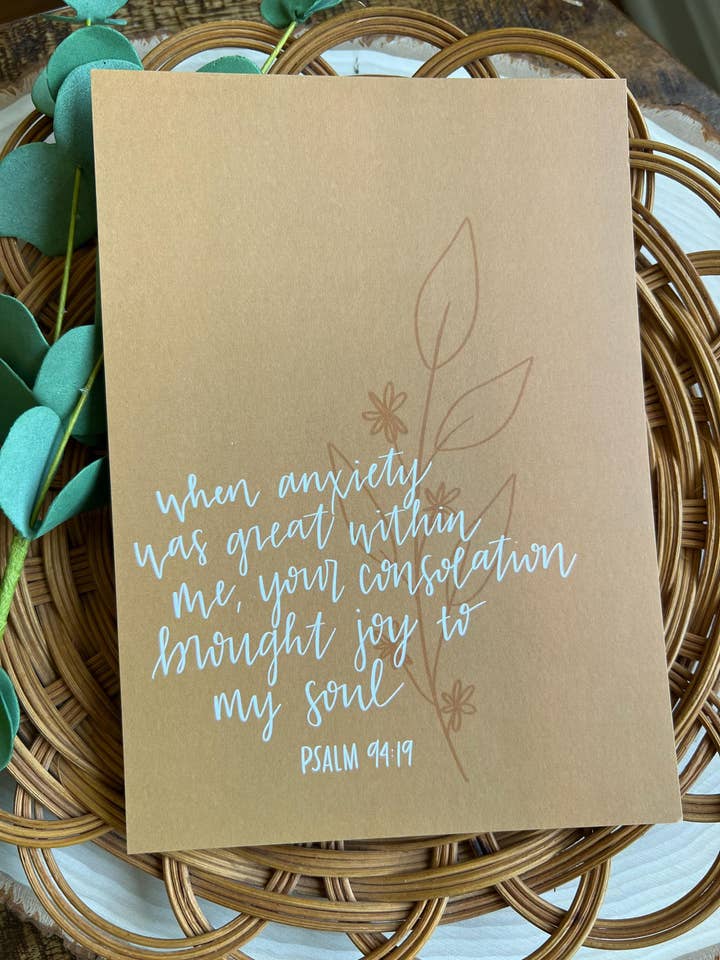 Scripture Wall Art Print for Anxiety and Encouragement for wholesale by Meg Creates